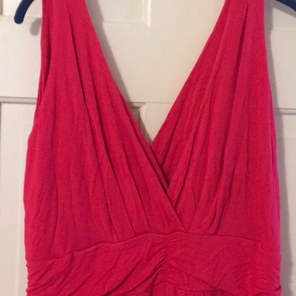 EUC,IMAN,1XP,Cotton,RED,step in design,gathered waist,sleeveless,maxi dress - Picture 4 of 9